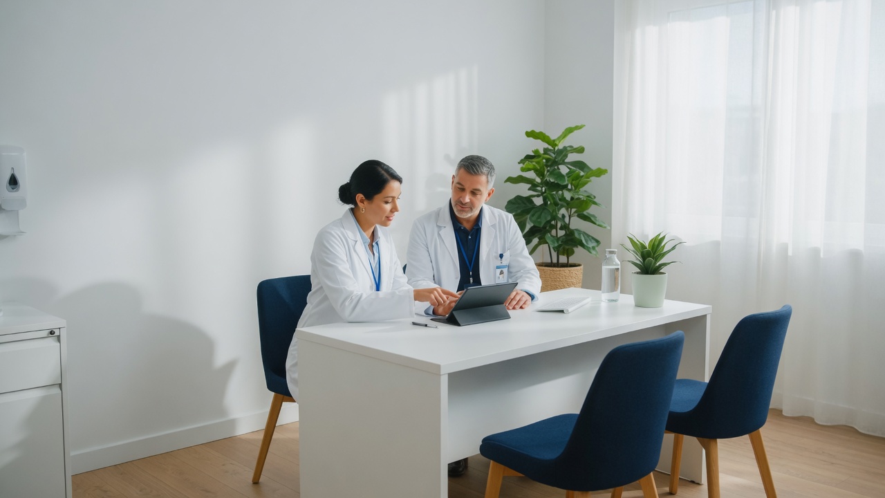 PhysioCare clinicians reviewing patient-care notes